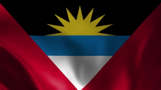 Antigua Barbuda Ondeando Bandera — Vídeos de Stock