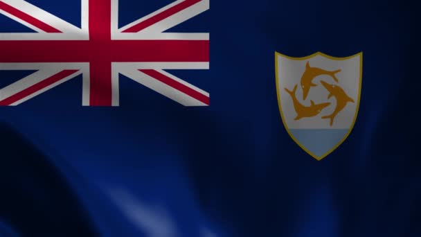 Anguilla Flag Nationell Anguilla Flagga Viftar Flagga Anguilla Video Vinkar — Stockvideo