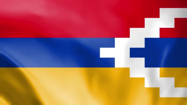 Artsakh Bandera Ondeando Animación Bucle Perfecto Fondo Vídeo Colores Oficiales — Vídeos de Stock