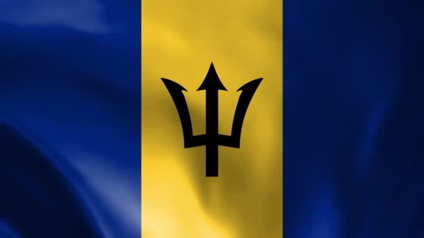 Barbados Bayrağı Sallama Animasyonu Mükemmel Döngü Video Arkaplan Resmi Renkler — Stok video