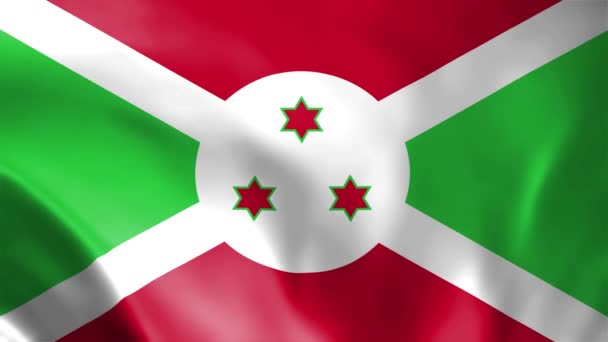 Burundi Zászló Hullámzó Zökkenőmentes Hurok Lassított Felvétel Hurok Animáció — Stock videók