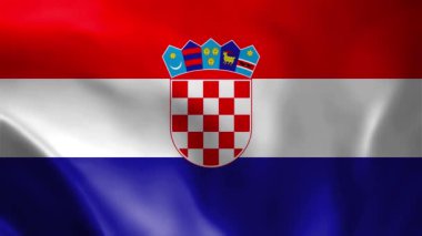 Hırvat bayrağı dalgalanıyor. Hırvatistan 'ın kusursuz döngü animasyonunun işareti