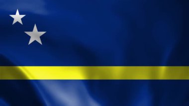 Curacao bayrak sallama animasyonu, mükemmel döngü, 4K video arkaplan, resmi renkler, Ulusal Curacao bayrak animasyonu arka plan 4k en iyi seçim ve çekim için takım elbise