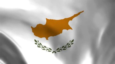 Kıbrıs Bayrağı. Ulusal 3d Kıbrıs bayrağı dalgalanıyor. Kıbrıs Rum Kesimi 'nin bayrağı rüzgarda sallanan video kaydı. Kıbrıs 4K Canlandırması Bayrağı