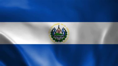 El Salvador Ulusal Bayrak Bayrağı Dalgalanan 3D Döngü Animasyonu. Yüksek Kalite 4K Çözünürlük.