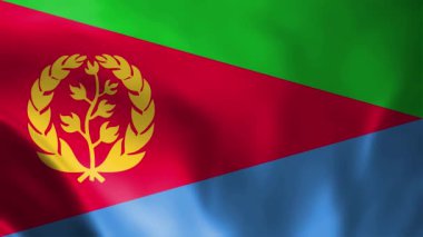 Eritrea Dalgalanan Bayrak, Eritre Bayrağı, Eritre bayrağı dalgalanan rüzgar, Eritre 'nin kusursuz bayrak animasyonu. 4K
