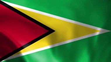 Guyana bayrağı 4k yeşil tam dalgalanma, Kooperatif Cumhuriyet bayrağı Guyana Dalgalanan Animasyon, Guyana Bayrağı 4K.