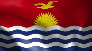 Kiribati bayrağı sallıyor, Kiribati Bayrağı Animasyonu, Kiribati Bayrağı Kapanışı, 4k Kiribati Bayrak Dalgalandırma Animasyonu
