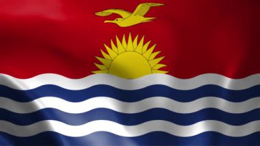 Kiribati bayrağı sallıyor, Kiribati Bayrağı Animasyonu, Kiribati Bayrağı Kapanışı, 4k Kiribati Bayrak Dalgalandırma Animasyonu