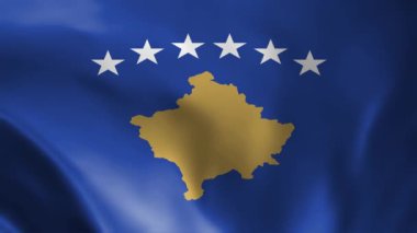 Kosova bayrağı dalgalanması, mükemmel döngü, 4K video arka plan, resmi renkler, Ulusal Kosova bayrağı animasyonu arka plan 4K en iyi seçim ve görüntüleriniz için uygun