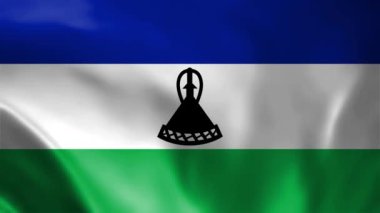  Lesotho Dalgalanan Bayrak, Lesotho Bayrağı, Lesotho Dalgalanan Bayrak Animasyonu, Lesotho Bayrağı 4K