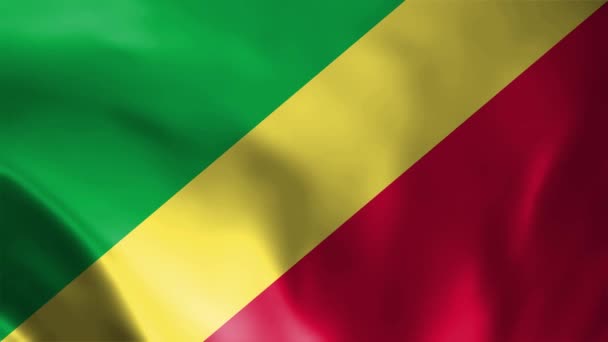 コンゴの国旗 3Dコンゴ国旗が掲げられています コンゴの国旗 風で波動するビデオ映像 コンゴの国旗 4Kアニメーション — ストック動画