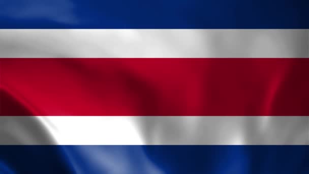Costa Rica Flagge Schwenken Costa Rica Flagge Schwenken Flagge Von — Stockvideo