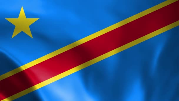 Демократичний Прапор Конго Махає Анімацією Демократичний Прапор Конго Махав Вітром — стокове відео