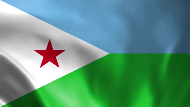 Bandeira Jibuti Bandeira Nacional Djibouti Acenando Bandeira Vídeo Djibuti Acenando — Vídeo de Stock