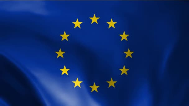 Europese Unie Waving Flag Achtergrond Loop — Stockvideo