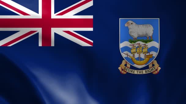 Drapeau Des Îles Falkland Agitant Animation Boucle Parfaite Arrière Plan — Video