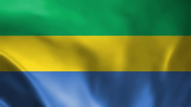 Gabon Flag National Gabon Flag Waving Flag Gabon Footage Video — Stock Video