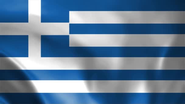 Bandera Grecia Tejido Ondulado Satén Textura Bandera Grecia Ilustración Bandera — Vídeo de stock