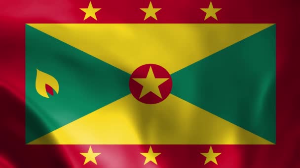 Grenada Flagge Wehen Grenada Flagge Flagge Von Grenada Wehen Animation — Stockvideo
