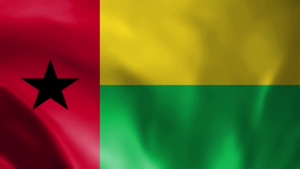 Guinee Bissau Wuivende Vlag Guinee Bissau Vlag Vlag Van Guinee — Stockvideo