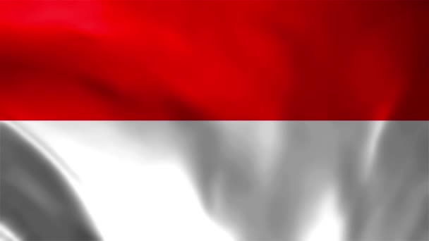 Nahtlose Schleifenanimation Der Flagge Indonesiens — Stockvideo