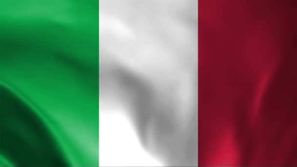 Bandeira Itália Acenando Tela Cetim Textura Bandeira Itália Ilustração Bandeira — Vídeo de Stock