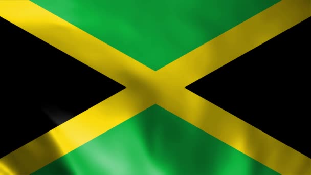 Jamaica Vlag Zwaaien Naadloze Lus Animatie — Stockvideo