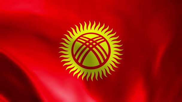 Bendera Kirgizstan Melambai Loop — Stok Video
