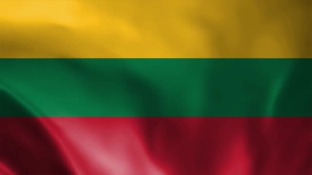 Lituania Bandiera Sventolante Lituania Bandiera Bandiera Della Lituania Animazione Sventolata — Video Stock