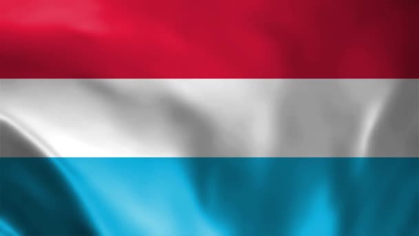 Alta Textura Satinada Detallada Bandera Animación Luxemburgo Seamless Loop Fondo — Vídeo de stock