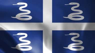 Martinique Flag 'in rüzgarda dalgalanan videosu. Martinique Bayrak Dalgası Döngüsü rüzgarda sallanıyor. Gerçekçi Martinik Bayrak arkaplanı