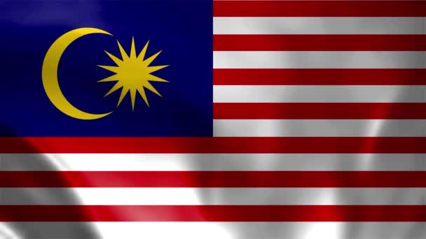 Malaysias Flagga Malaysias Flagga Malaysias Flagga Ger Sömlös Animation — Stockvideo