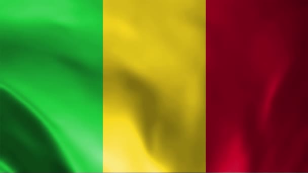 Mali Macha Flagą Płynnej Animacji Pętli Flaga Mali Macha Trójwymiarową — Wideo stockowe