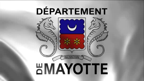 Mayotte Vlag Zwaaien Animatie Perfecte Looping Video Achtergrond Officiële Kleuren — Stockvideo