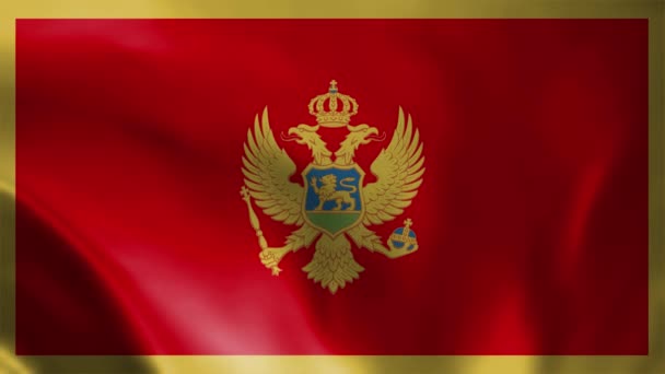 Animação Loop Sem Costura Bandeira Montenegro — Vídeo de Stock