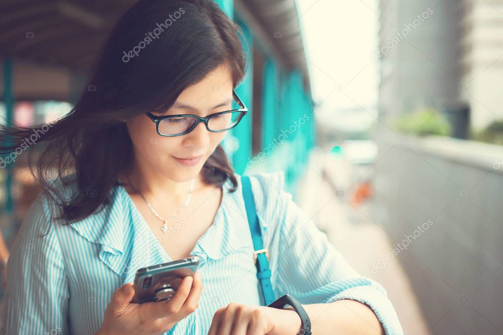 Woman use smartphone in daily life