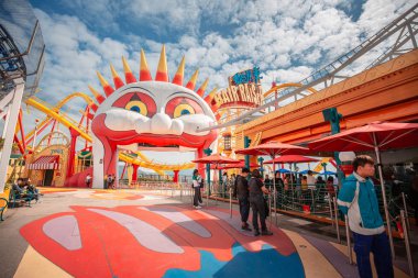 Hong Kong - 29 Kasım 2018: Ocean Park, Hong Kong, turist seyahat