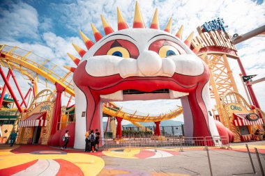 Hong Kong - 29 Kasım 2018: Ocean Park, Hong Kong, turist seyahat