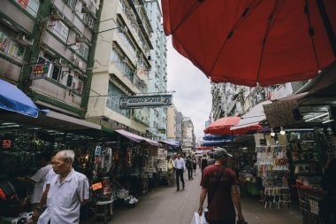  Hong Kong ünlü Nathan Road sokak görünümü 