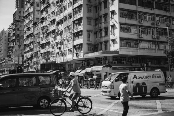 Hong Kong Gebäude Und Archtitektur Schwarz Weiß Bild — Stockfoto