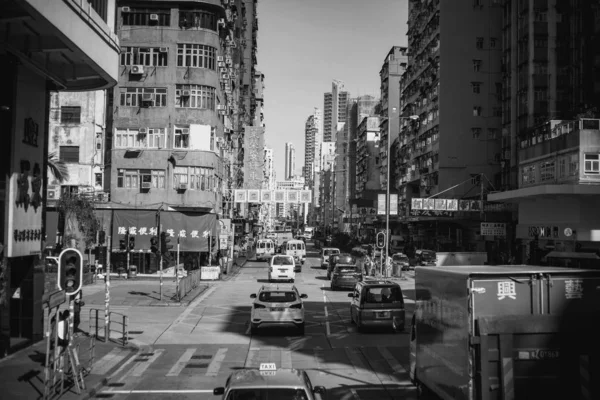 Edificios Hong Kong Arqueología Imagen Blanco Negro — Foto de Stock