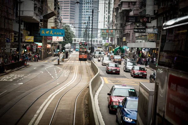 Το Street view του Χονγκ Κονγκ διάσημο Nathan Road — Φωτογραφία Αρχείου