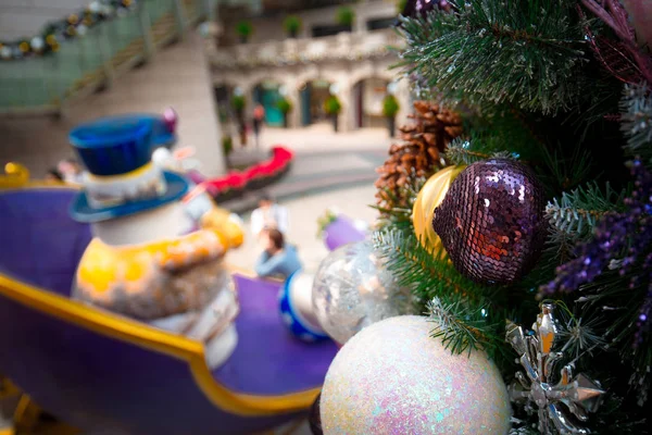 クリスマスの装飾と香港通り — ストック写真