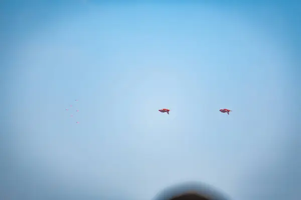 Flugshow Bei Klarem Blauem Himmel Tag — Stockfoto