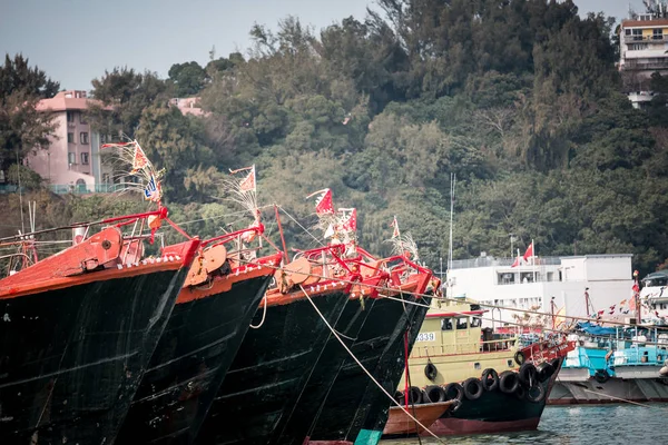 Harbor Ships Boats Daytime Hong Kong — Stock Photo, Image