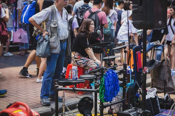 Házak Üzletek Nov 2016 Tsim Sha Tsui Hongkong Túlzsúfolt Utca — Stock Fotó