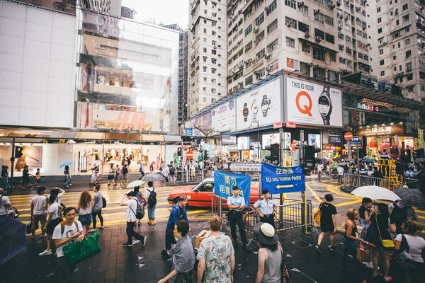 19 Nov, 2016 - Tsim Sha Tsui, Hong Kong : Street view of Hong Kong famous Nathan Road at Saturday Nov, 2016.