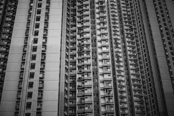 Hong Kong Byggnader Och Archtitecture Svartvit Bild — Stockfoto