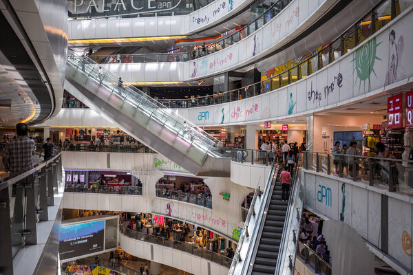 Modern Shopping Mall in Hong Kong, inner view